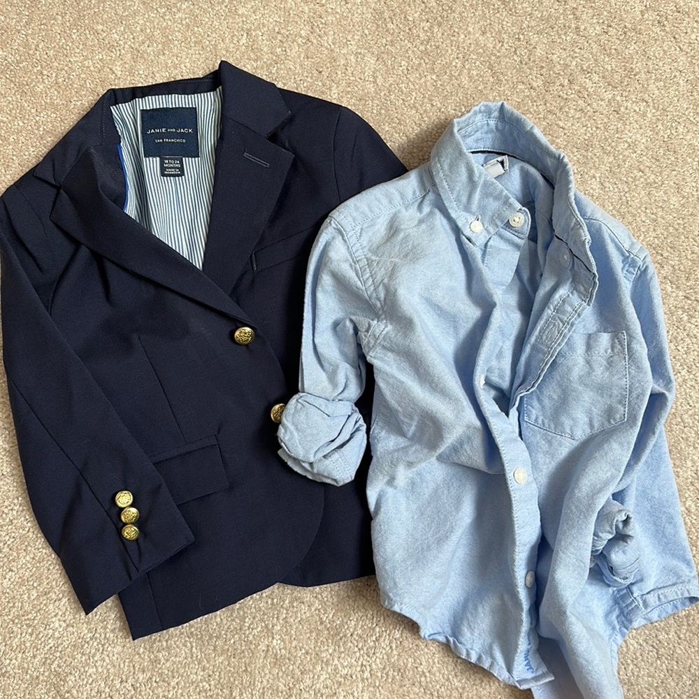 Janie and Jack Sport Coat and matching dress shirt